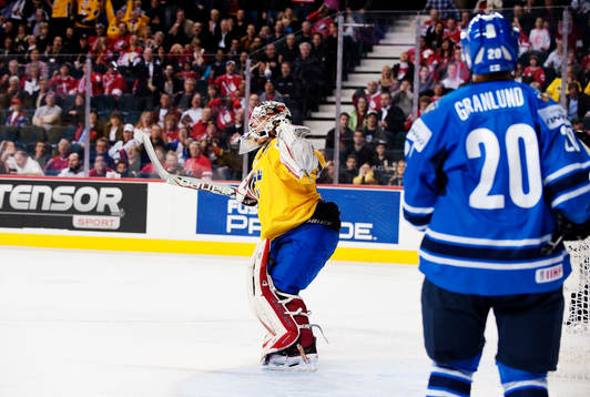 Johan Gustafsson, målvakt, Sverige, glädje, jubel
