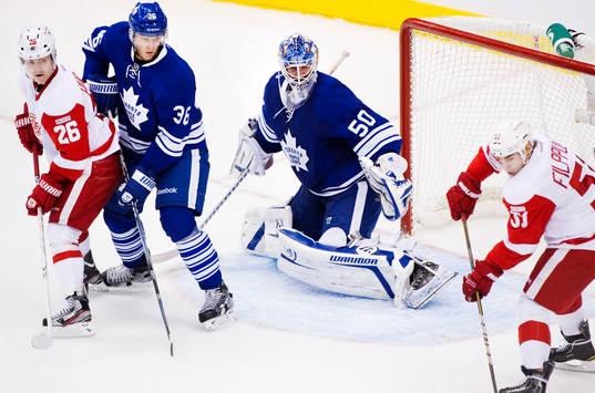 Carl Gunnarsson och Jonas Gustavsson, målvakt, Toronto,