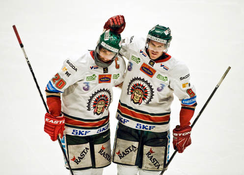 Joel Lundqvist och Magnus Kahnberg, Frölunda, jubel