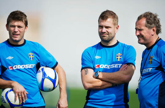Marcus Allbäck, players manager, Roger Jacobsson,