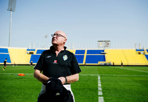 Lars Åke Lagrell, ordförande Fotbollförbundet, var på