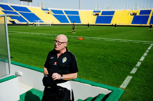 Lars Åke Lagrell, ordförande Fotbollförbundet, var på