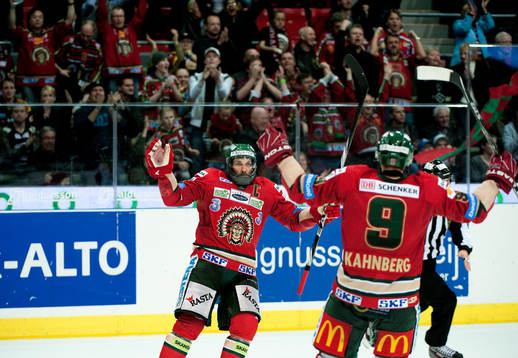 Joel Lundqvist, Frölunda, gör 4-1 i öppen kasse, jubel