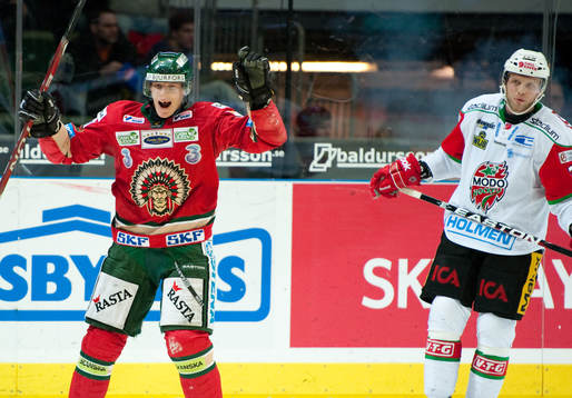 Mika Pyörälä, Frölunda, gör 2-1, jubel, Thomas Pöck,