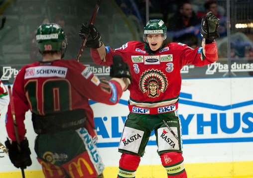 Mika Pyörälä, Frölunda, gör 2-1, jubel