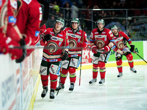 Frölunda gör 1-0 genom Fredrik Pettersson, jubel Mathis