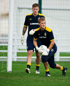 Målvakt Johan Dahlin och Pär Hansson