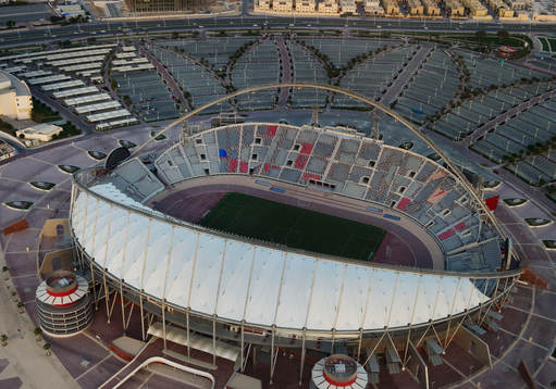 Khalifa Stadium, exteriör, översikt. Arena