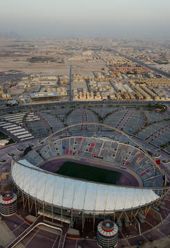 Khalifa Stadium, exteriör, översikt. Arena
