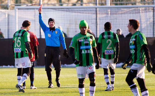Rött kort till Hannes Sahlin, Örgryte