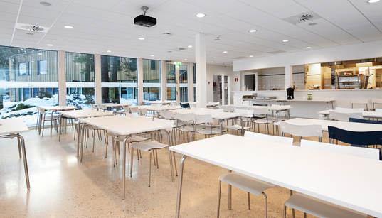 Nya kamratgården, matsal, pressrum