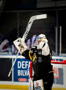 Niklas Lundsröm, målvakt AIK jubel på slutsignal