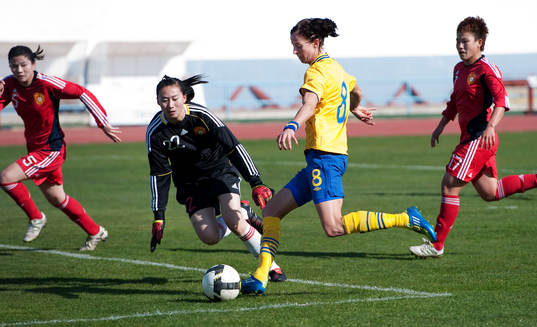 Zhang Yue, målvakt, Kina, Lotta Schelin, Sverige