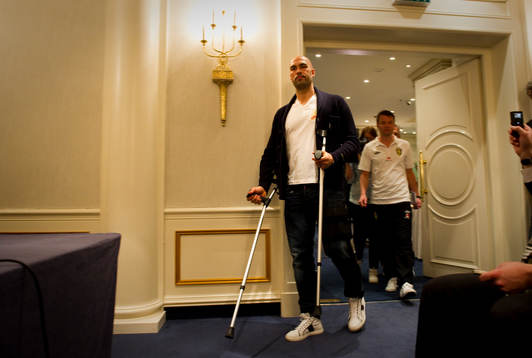 Presskonferens med Daniel Majstorovic som lämnar truppen