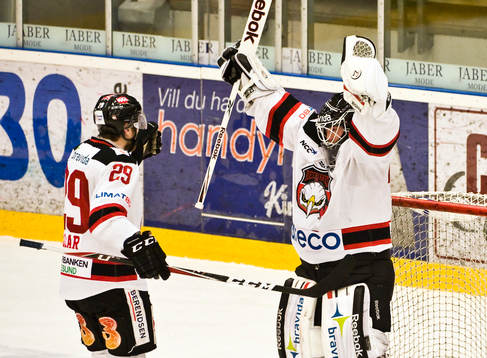 Tomas Kollar och Pontus Sjögren, målvakt, Malmö, jubel