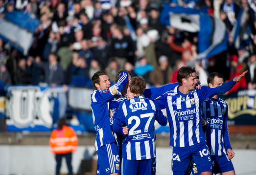 Sam Larsson, IFK Göteborg, gör 3-0. Jubel Stefan