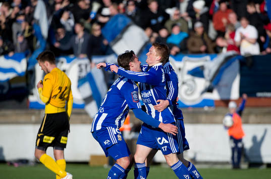 Sam Larsson, IFK Göteborg, gör 3-0. Jubel Philip Haglund