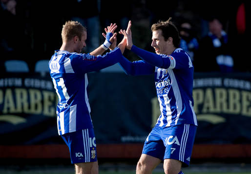 Tobias Hysén, IFK göteborg, gör 1-0, jubel Robin Söder