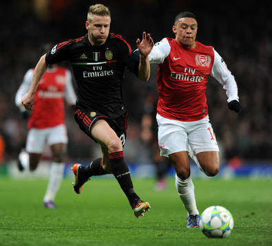 Ignazio Abate, Milan och Kieran Gibbs, Arsenal