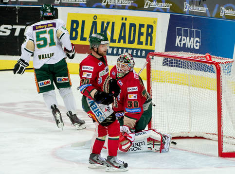 Rickard Wallin, Färjestad, gör 1-1, depp Fredrik