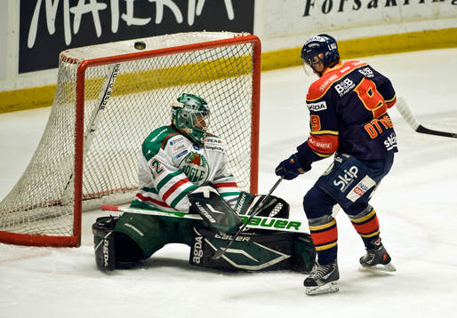Jonas Fransson, målvakt, Rögle och Kristofer Ottosson,