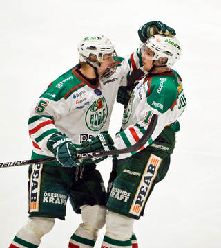 Hampus Lindholm och Alexander Johansson, Rögle, jubel
