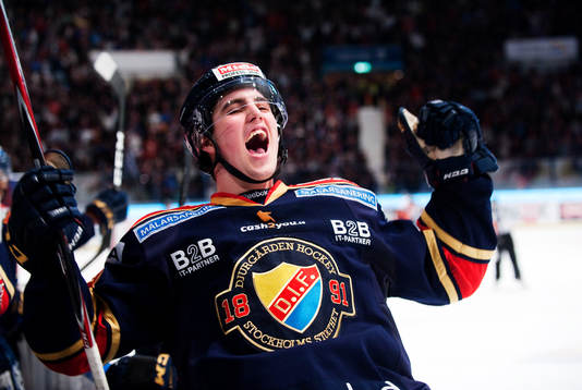 Erik Gustafsson, Djurgården, jubel när Jimmie Ölvestad