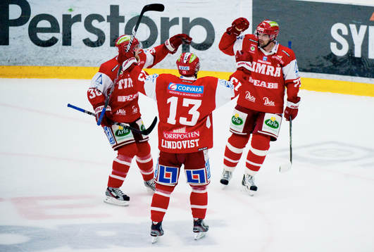 Fredrik Bremberg, Timrå. 2-0. Jubel