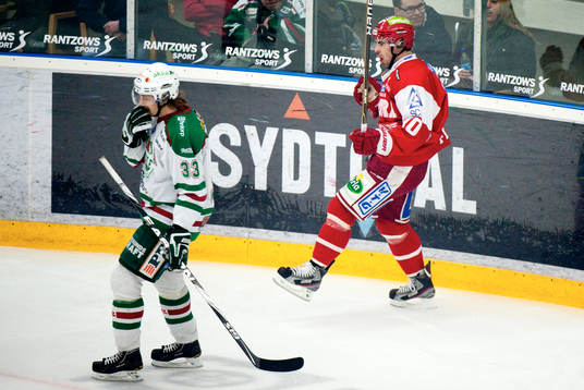 Damien Fleury, Timrå. 1-0. Jubel