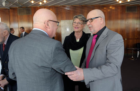 Avtackning av Lars-Åke Lagrell på Operaterassen