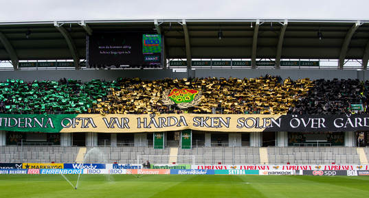 Gais tifo innan matchen. Läktare