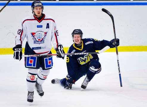 Anton Bengtsson, HV71, jubel, 2-0. Victor Öhman,