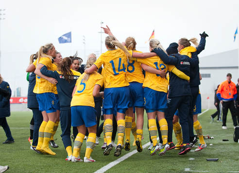 Sverige firar EM platsen, jubel, glädje