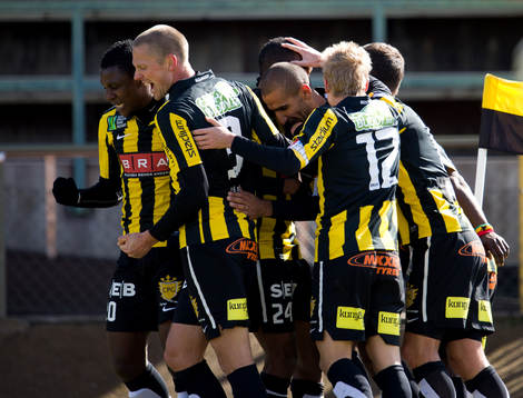 René Makondele, Häcken, gör 3-0, jubel