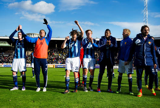 Djurgården-spelarna jublar