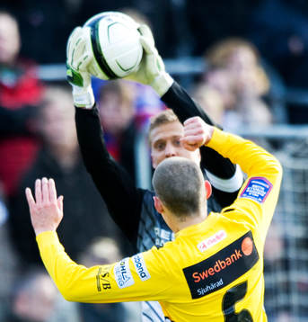 Pär Hansson, målvakt, Helsingborg och Jon Jönsson,