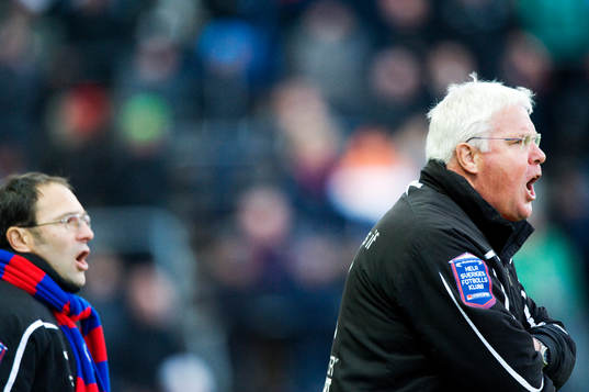 Per-Ola  Ljung och Conny Karlsson, tränare, Helsingborg