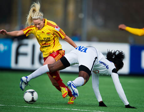 Lisa Dahlkvist, Tyresö, vinner en duell mot Sarah Michael,