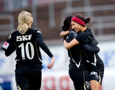 Christen Press, Göteborgs FC, gör 1-0, jubel