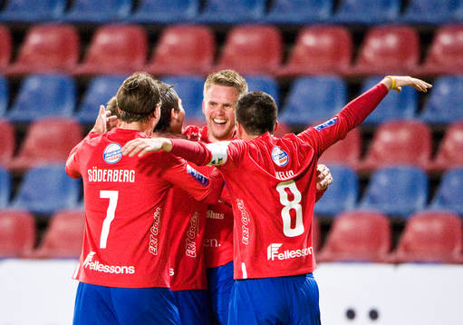 David Thor Vidarsson och Denis Velic, Öster, jubel