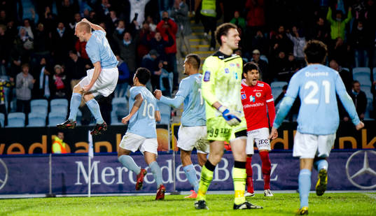 Daniel Larsson, Malmö FF jubel, Etrit Berisha, målvakt,
