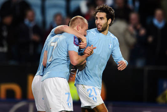 Daniel Larsson, Jimmy Durmaz, Malmö FF jubel