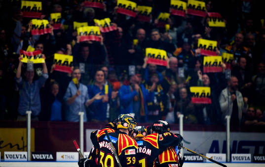 Jubel bland Brynäs spelare