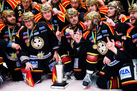 Brynäs vann SM-guld 2012. Svenska Mästare, guld, jubel,
