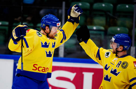 Daniel Fernholm och Fredrik Pettersson, Sverige, jubel