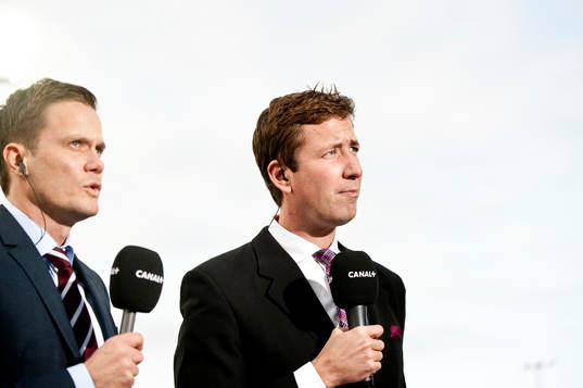 Jon Persson, sportkommentator och Jonas Dahlquist,
