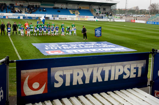 inmarsch på Vångavallen, Stryktipset, svenska spel