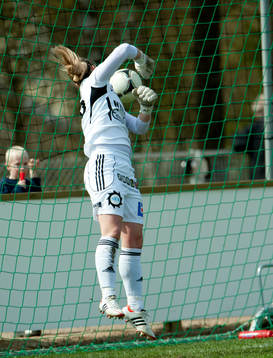 Loes Geurts, målvakt, Vittsjö, släpper in mål