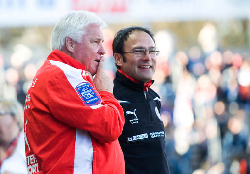Conny Karlsson och Per-Ola Ljung, tränare, Helsingborg