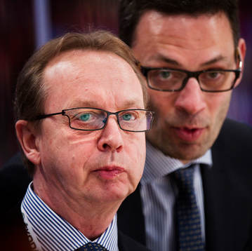 Pär Mårts, förbundskapten, och Peter Popovic,